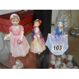 3 Doulton miniature figures