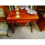 Victorian walnut sewing and games table