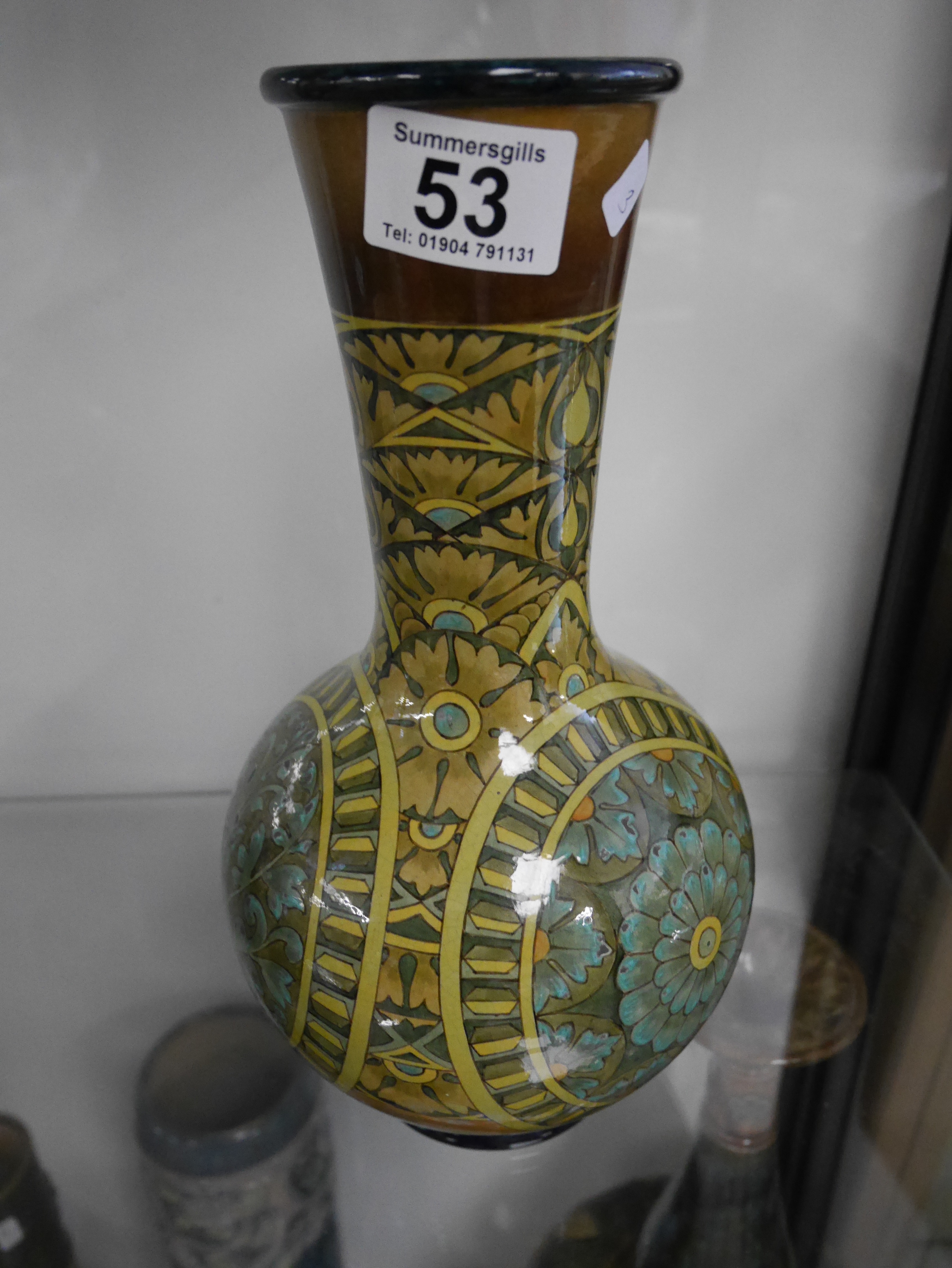 Doulton faience 11.5" vase