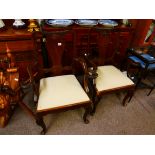 Pair of antique mahogany chairs with Eagle decoration