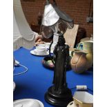 Bronze lady desk lamp