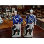 2 Napoleon figures ( 1 cracked)