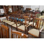 2 Oak carver chairs and 4 Mahogany repro. Chairs