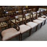 6 Rope back antique dining chairs incl. 2 carvers