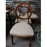 4 Victorian balloon back chairs