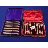 Silver and plated Cutlery (2 boxes)