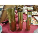 3 brass shell cases