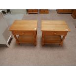 2 pine bedside tables
