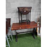 Cast iron pub table and drop leaf table