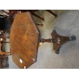 Antique Rosewood occasional table with claw feet