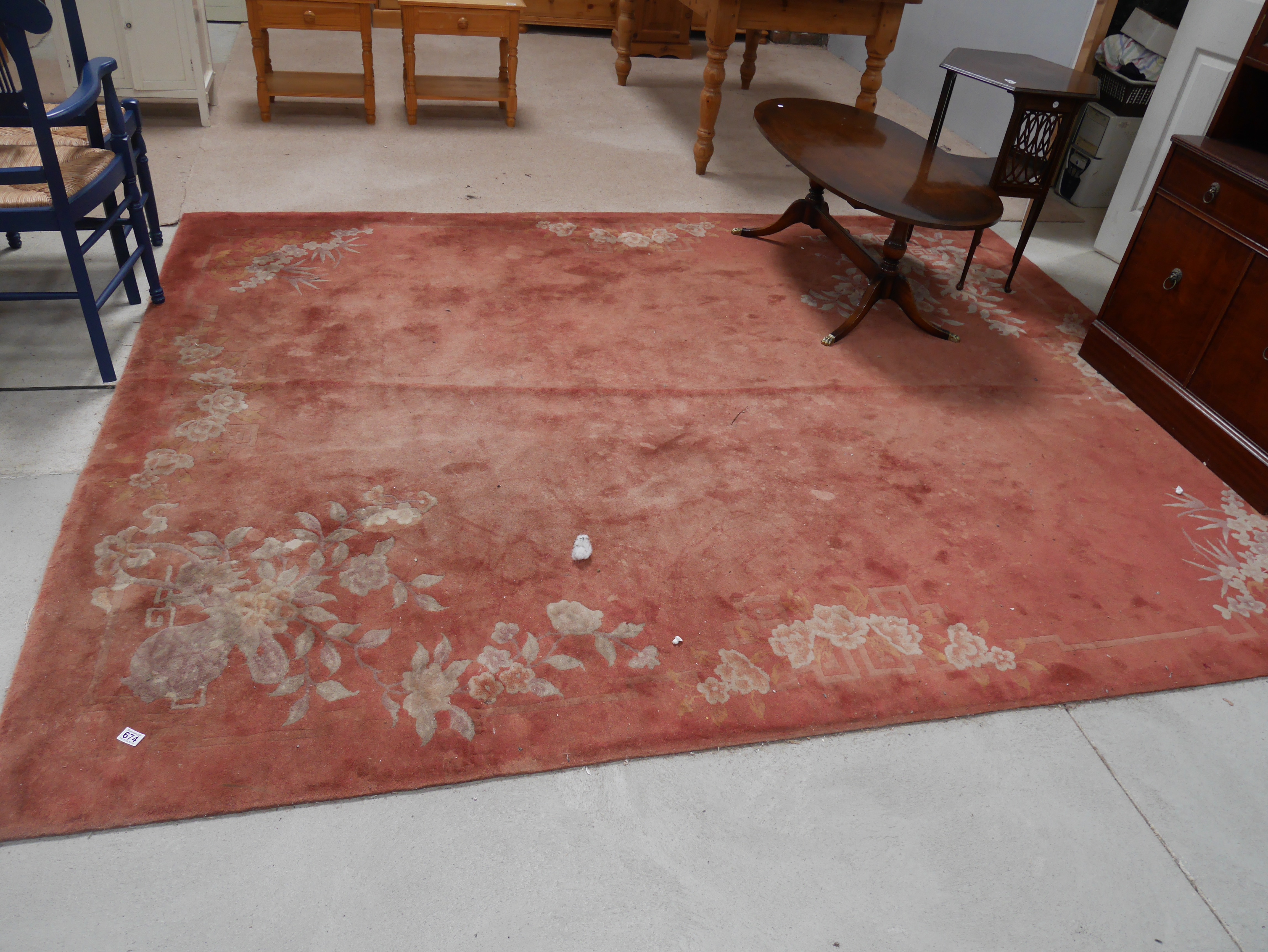 Peach coloured rug