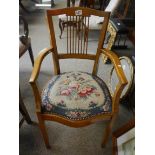 Tapestry seat arm chair