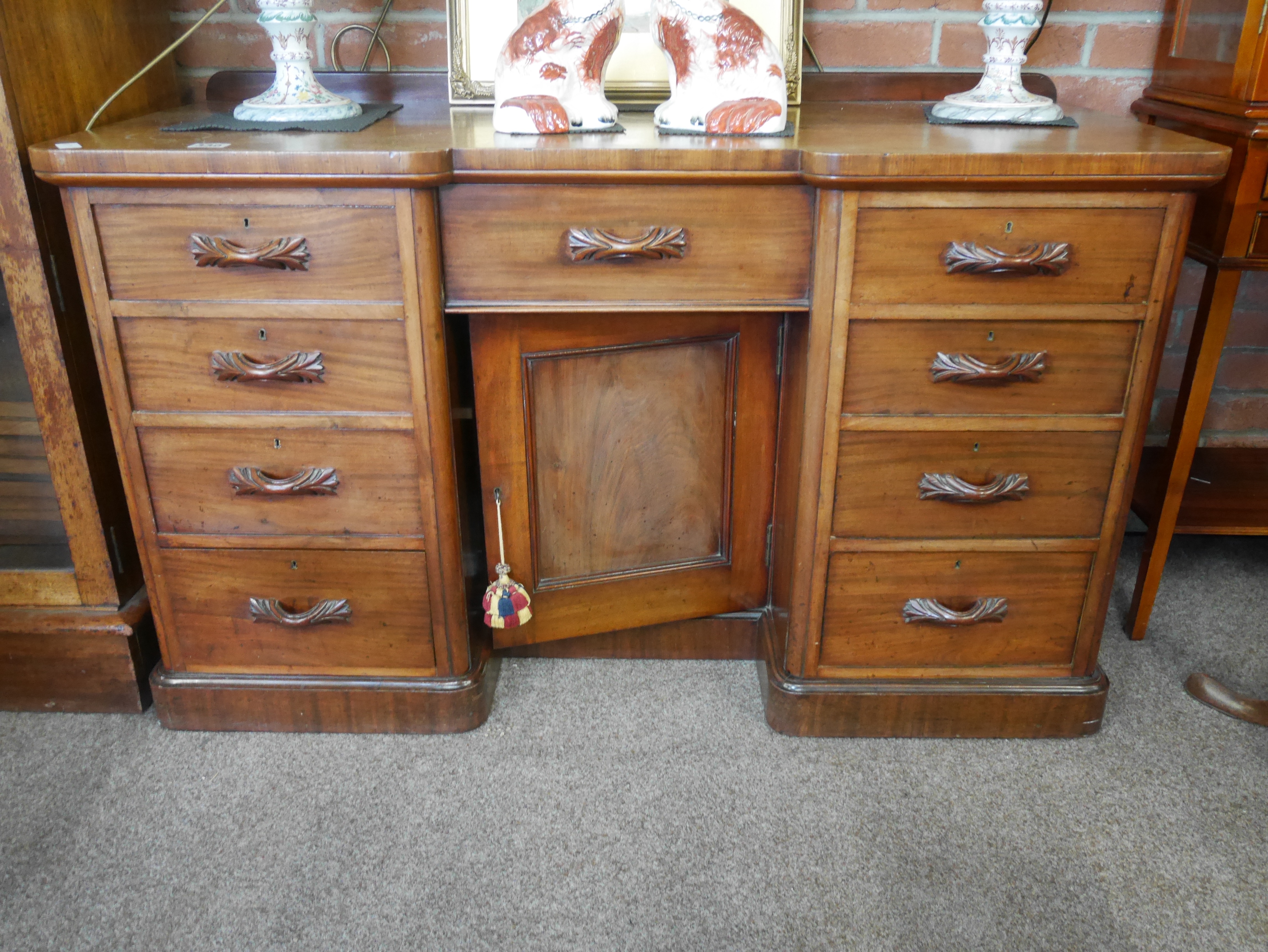 Victorian Mahogany knee hole desk 127 x 57cm