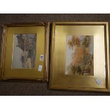 2 x watercolours by Isobell Hordness and Signed Frank Sall (?)