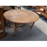 Oak barley twist dining table