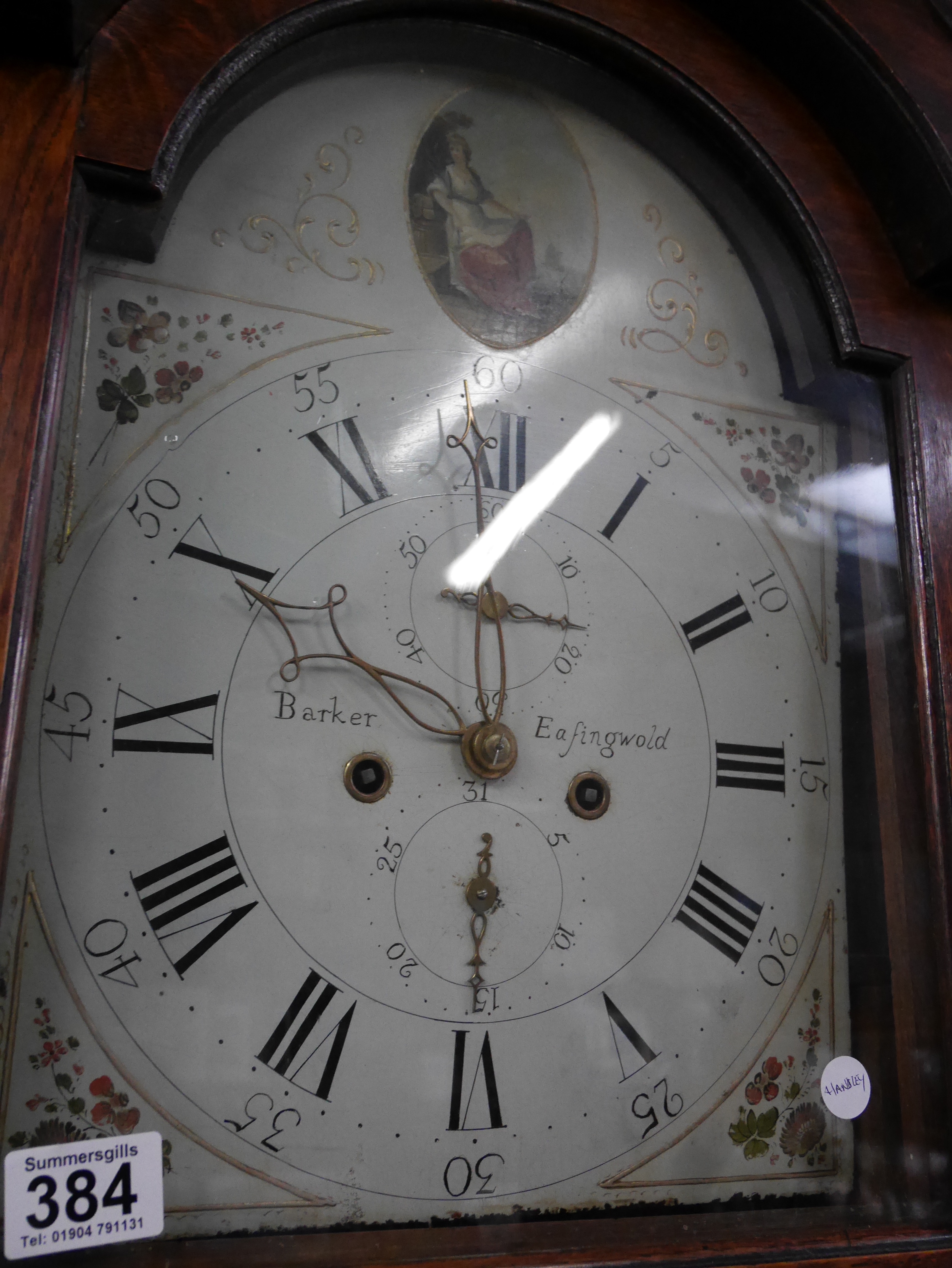 Oak longcased clock by Barker of Easingwold - Image 5 of 5