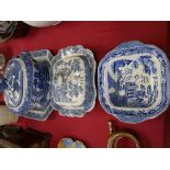 Blue and White Willow pattern tureens & bowls etc.