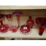 Collection of ruby glass