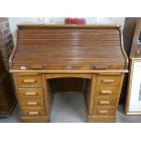 Oak roll top desk