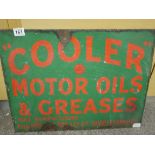 Cooler motor oil enamel sign