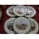6 Spode plates ""The Hunt""