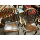 2 Wheel back armchairs