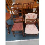 4 Edwardian inlaid chairs