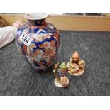 2 x hummel figures and Imari vase
