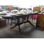 Repro' mahogany extending dining table 7"" long