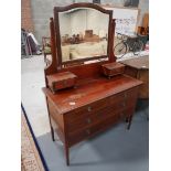 Edwardian Mahogany inlaid dressing table