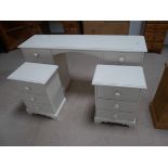 Cream dressing table and 2 bedside cabinets