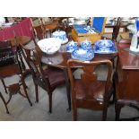 6 Mahogany dining chairs with hoof feet, sideboard and Georgian dining table
