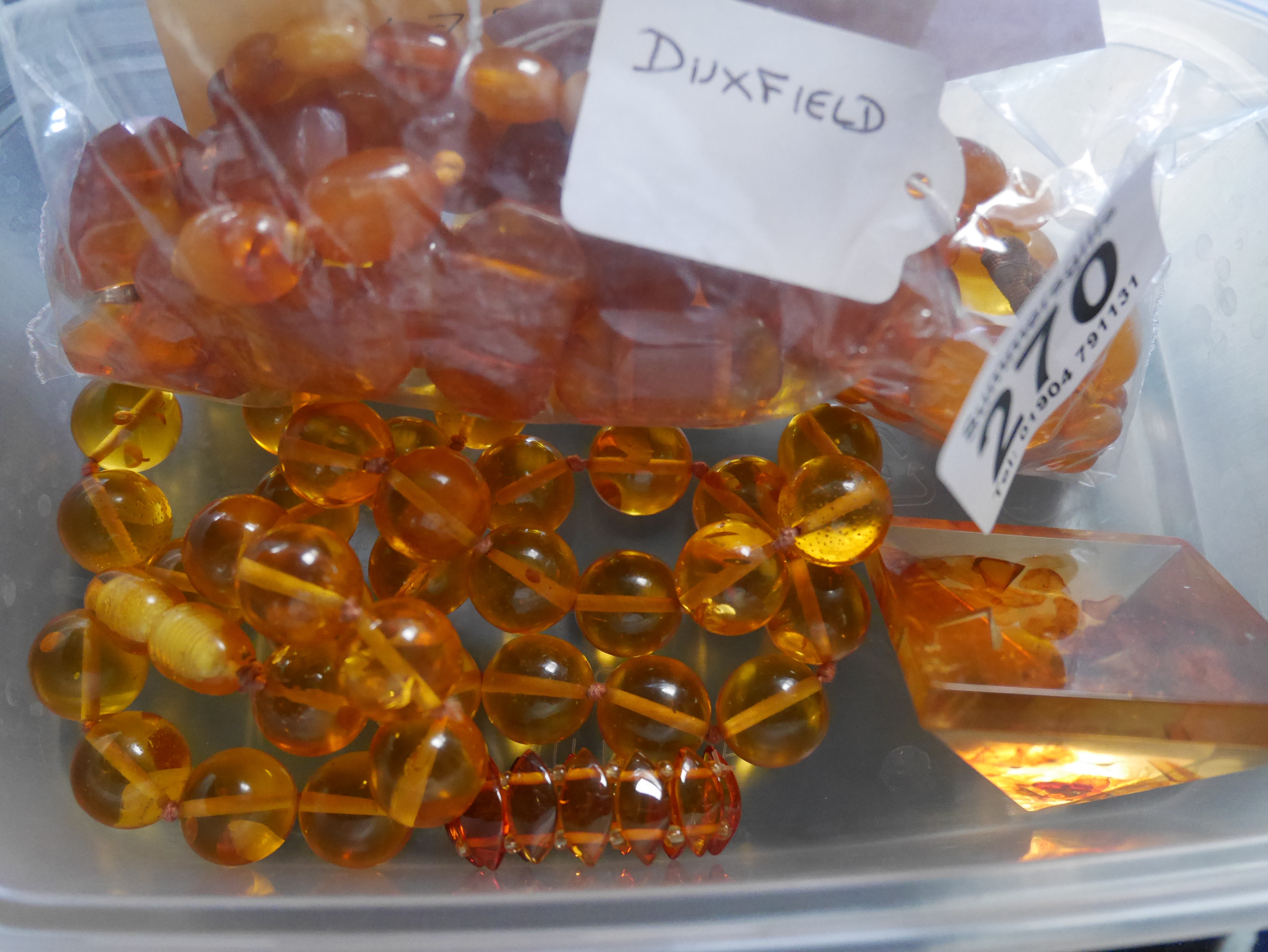 Amber (?) items