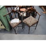 2 corner inlaid chairs