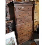 Mahogany chest on chest 145cm ht 73cm width
