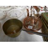 Copper kettle and brass pan