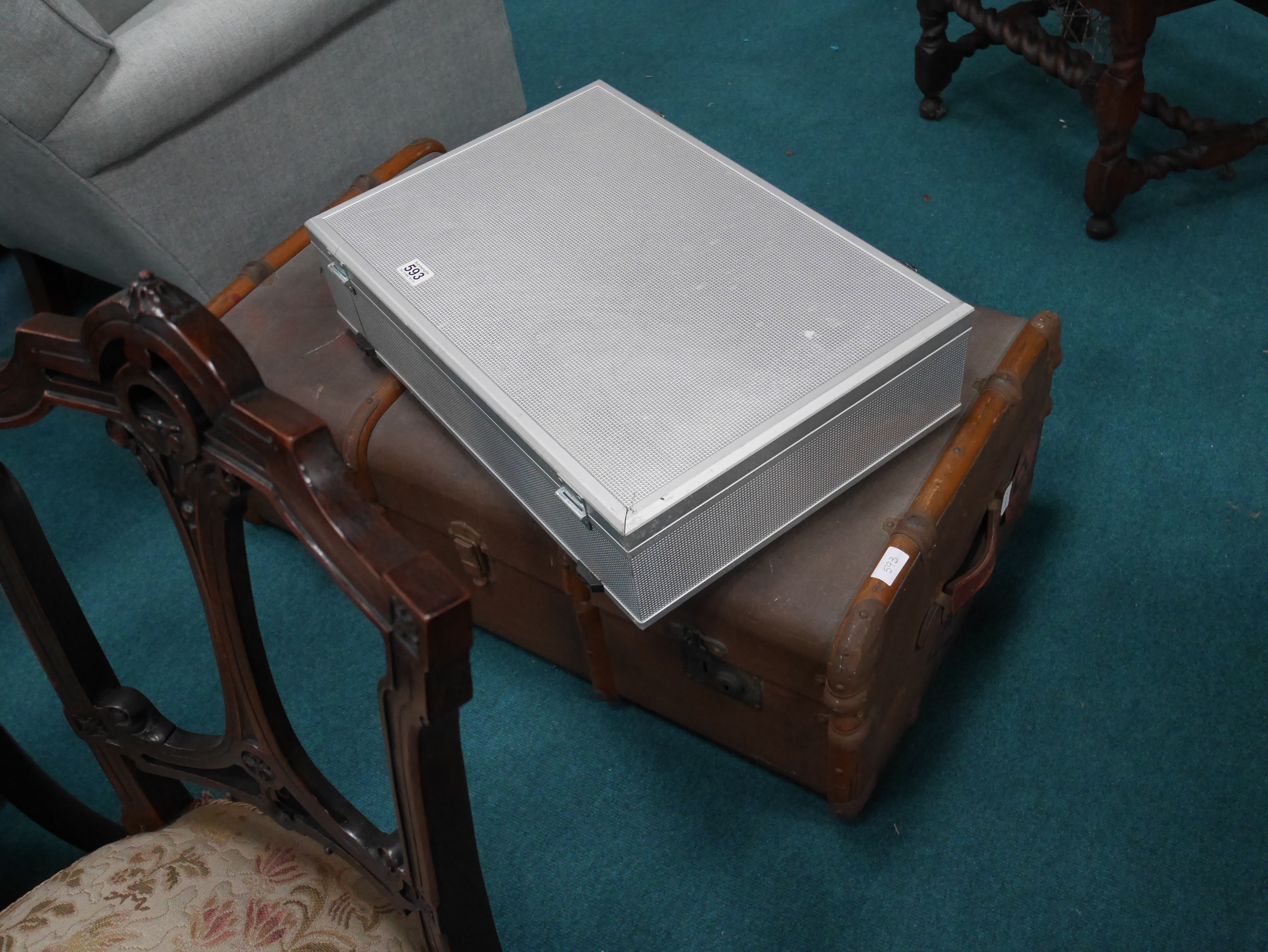 Trunk and metal suitcase