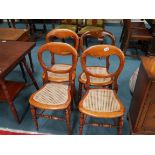 4 cane seated chairs