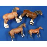 4 x Beswick horses