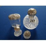 4 x Scent bottles (silver)