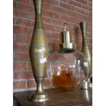 Pair of Indian style brass vases