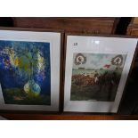 Limited Edition Lithograph 51/275 by Vietnamese artist Hoi Lebadang (1921-2015) and Framed 1920s