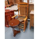 Rocking chair, mirror and wine table