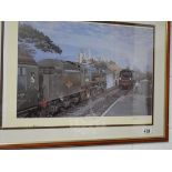 Railway picture ""Crossing at Corfe Castle"" and ""Heavy weights at Seaton""