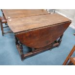 Oak drop leaf gate leg table