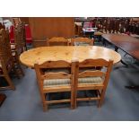 Pine kitchen table and 4 chairs