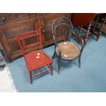 Childs Bentwood chair and other