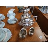 4 piece plated tea service