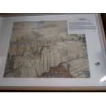 Original sketch/Watercolour by Geoffrey Jenkinson RCA (1925-2005) of Bradford Skyline dated May