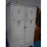 Painted wardrobe with flower decoration